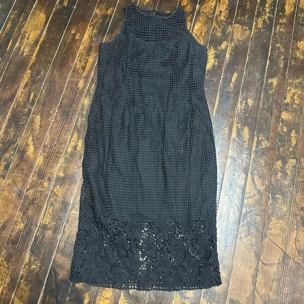 White House Black Market business casual black lace 14 dress